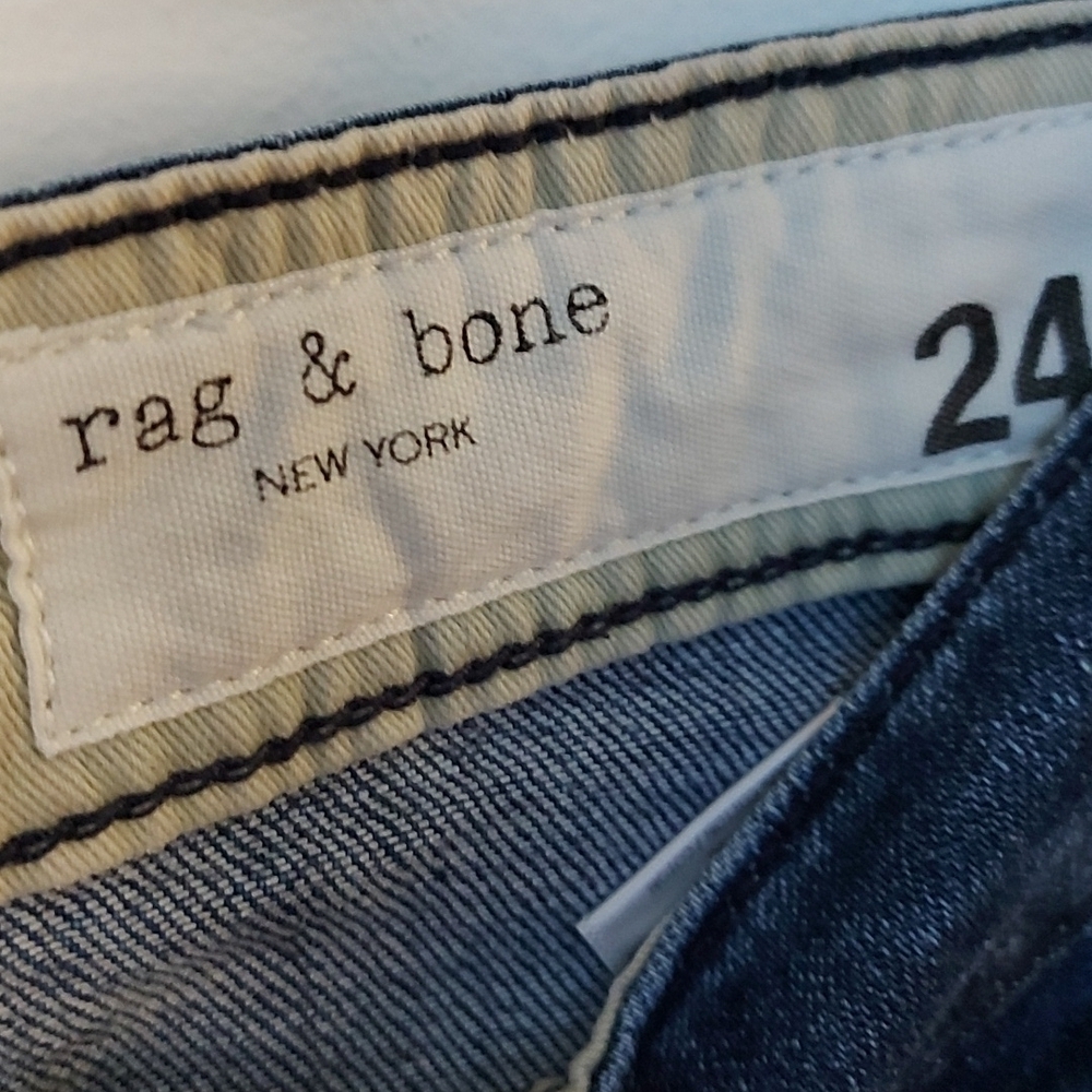 Rag & Bone Rosa Mid Rise Destressed Straight Leg Jeans Size 24 - Picture 7 of 8